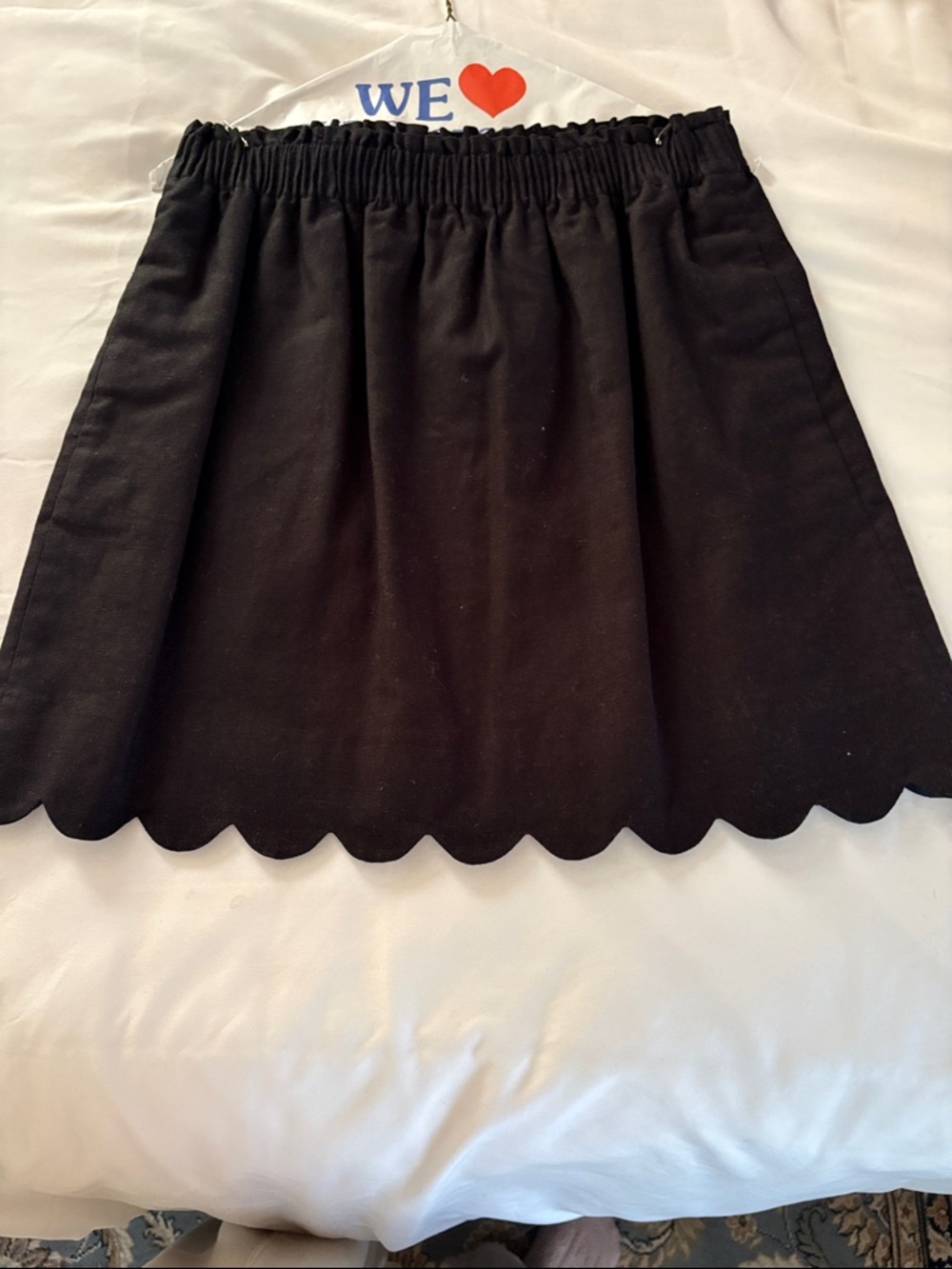J. Crew Black Mini Skirt with Scalloped Hem